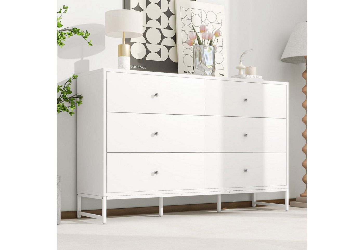 BlingBin Eckkommode Sideboard Schubladenschrank Aufbewahrungsschrank 150x40x90cm (1er Set, 1 St), Kommode mit 6 Schubladen, Ordnungsmöbel von BlingBin