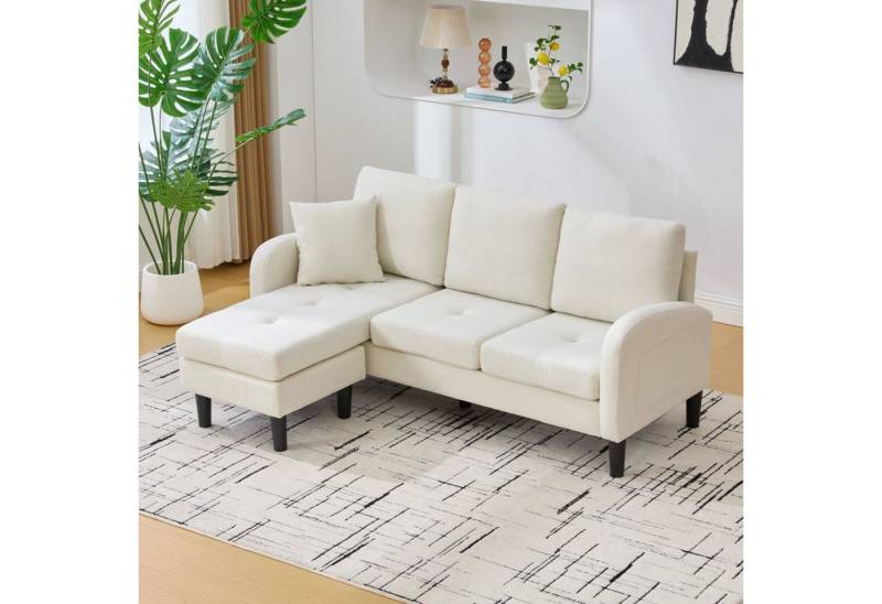 BlingBin Ecksofa L-förmiges Sofa 3-Sitzer aus Baumwoll-Leinenstoff, Polstersofa modular Sofa mit Chaiselongue 1 Teile, 166L x 118B x 77H cm BlingBin Ecksofa L-förmiges Sofa 3-Sitzer aus Baumwoll-Leinenstoff, Polstersofa modular Sofa mit Chaiselongue 1 Teile, 166L x 118B x 77H cm von BlingBin