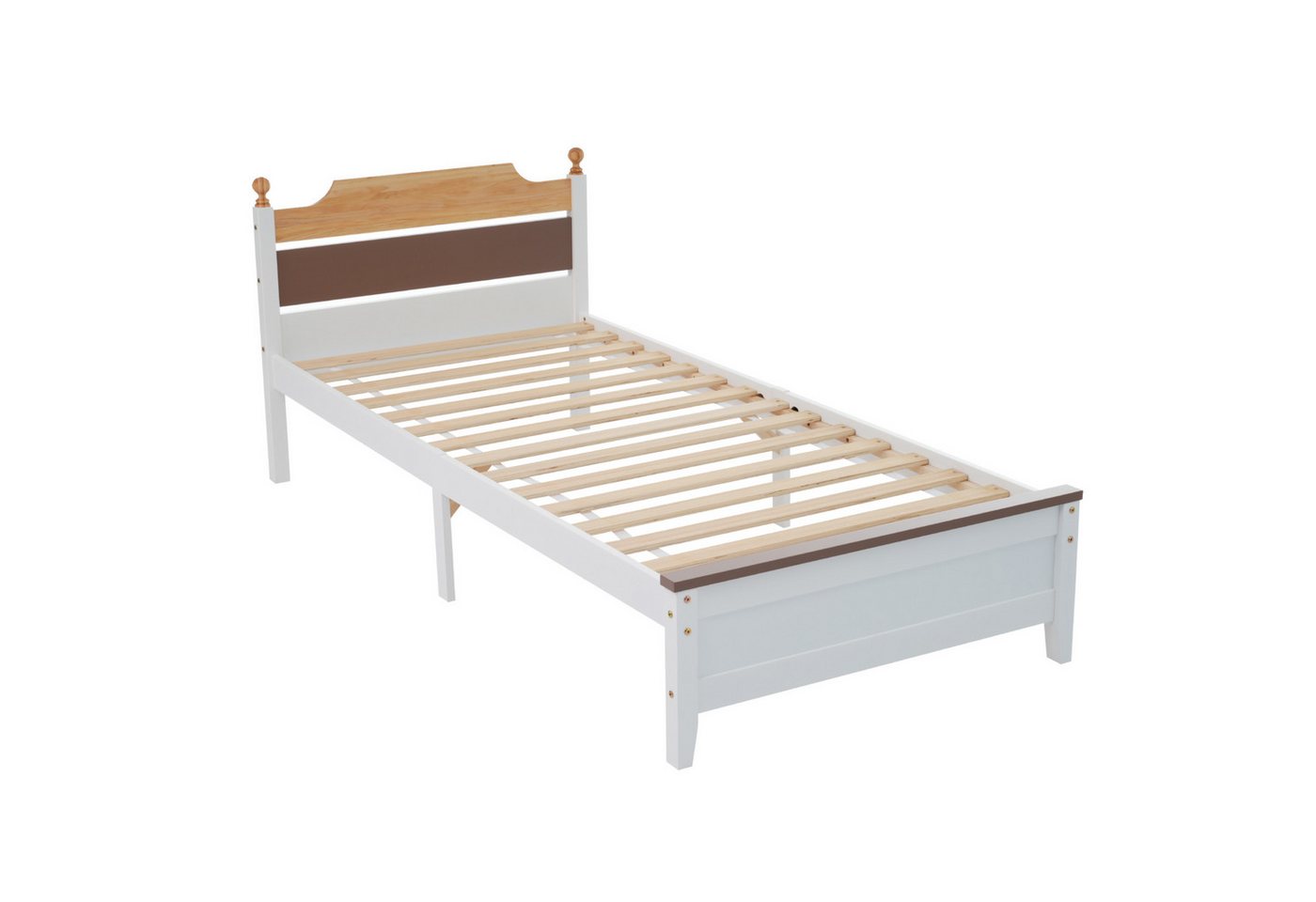 BlingBin Einzelbett Jugendbett (1-tlg., mit Kopfteil und Lattenroste), Bettgestell aus Kiefer, Elegante Dekoration, 90x200 cm von BlingBin