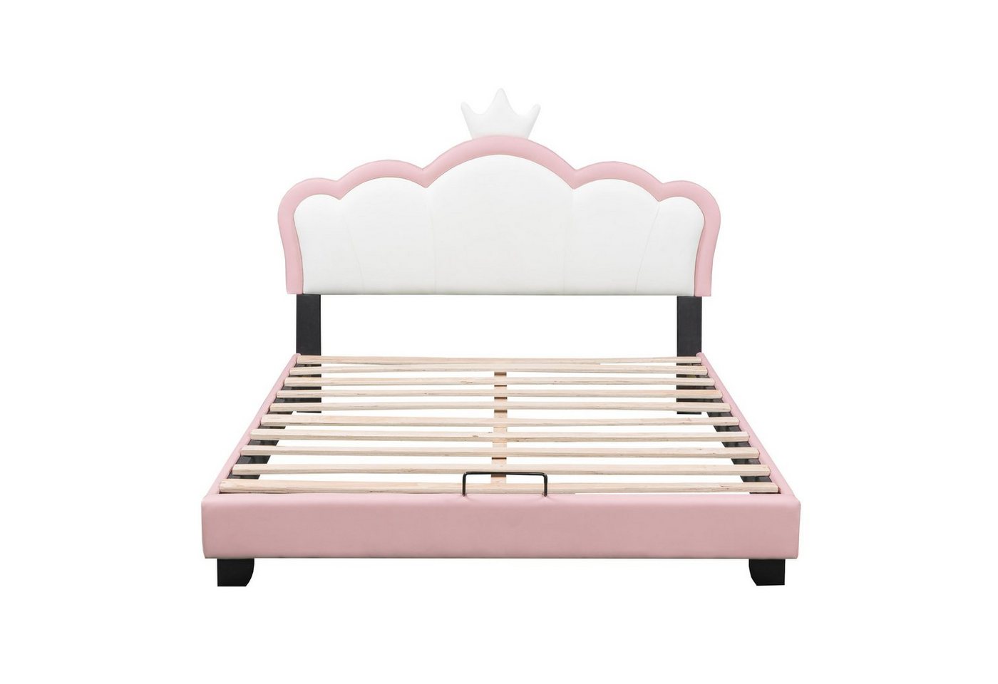 BlingBin Einzelbett Kinderbett Polsterbett (1-tlg., mit Lattenrosten und Rückenlehne), Mädchenbett mit Kronenformung von BlingBin