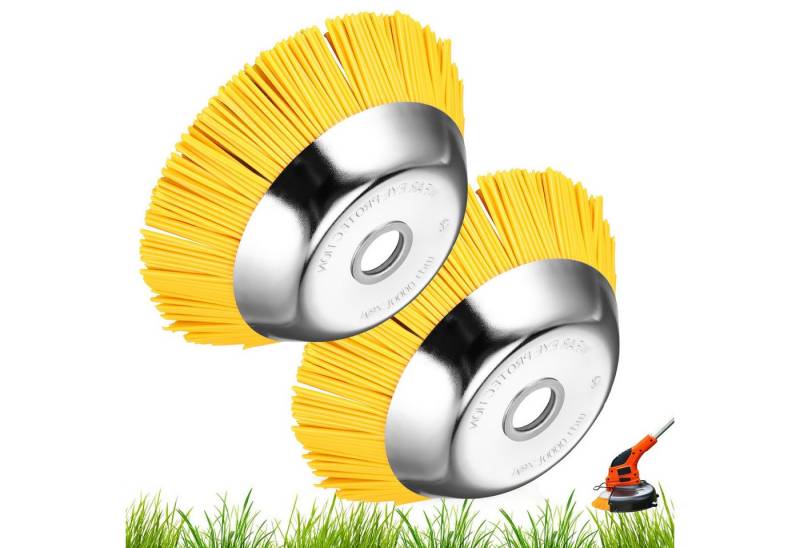 BlingBin Elektro-Rasentrimmer Unkrautbürste Motorsense 8 Zoll Aufnahme Freischneider Drahtbürste, (2 Stück, 2 St., 200 mm x 25,4 mm), Kegelbürste Nylon für Freischneider Garten von BlingBin