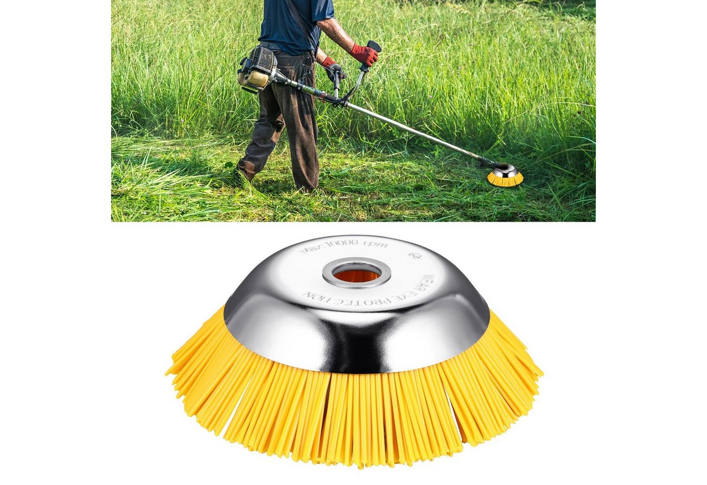 BlingBin Ersatzbürste 8-Zoll-Rasenmäher-Ersatzbürste, Rasenmäher, (1 Set, 1-tlg., 1 pcs), Unkrautbürste Wildkrautbürste 25,4x200mm Trimmer Motorsense von BlingBin