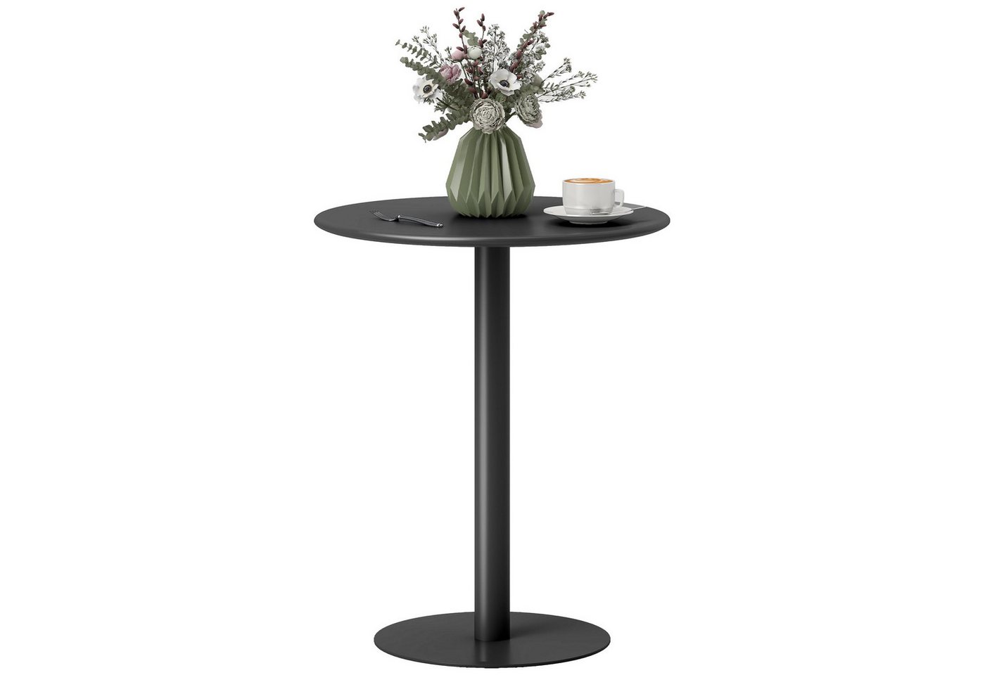 BlingBin Esstisch Esstisch, runder Küchen-Esstisch für 2, moderner Wohnzimmer-Esstisch (1er Set, 1-St., Ø 60 x 72 cm (H), Runder Esstisch für 2 Personen, Stahl, für drinnen und draußen von BlingBin