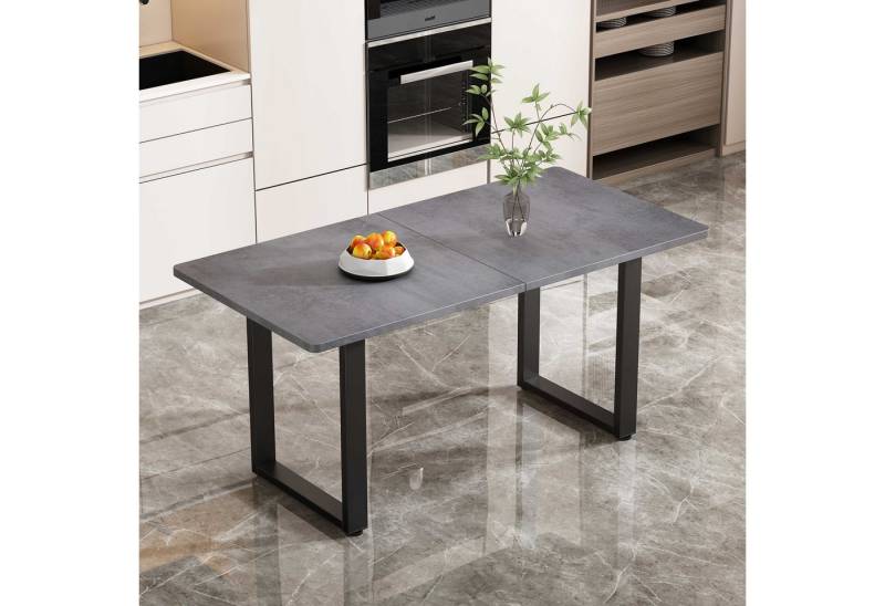 BlingBin Esstisch Küchentisch Kaffee-Freizeittisch (1-St., rechteckiger, moderner einfacher, aus Eisen, Grau), 140 x 70 x 75cm Industriestil von BlingBin