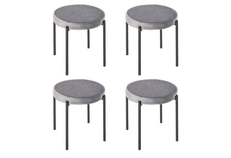 BlingBin Esszimmerstuhl 4er-Set Esszimmerhocker Stapelbar Esszimmerstühle Küchenstuhl (1er set, 1 St), mit gepolstertem Sitz, Samtoptik Sitzhocker Samt für Küche Esszimmer von BlingBin