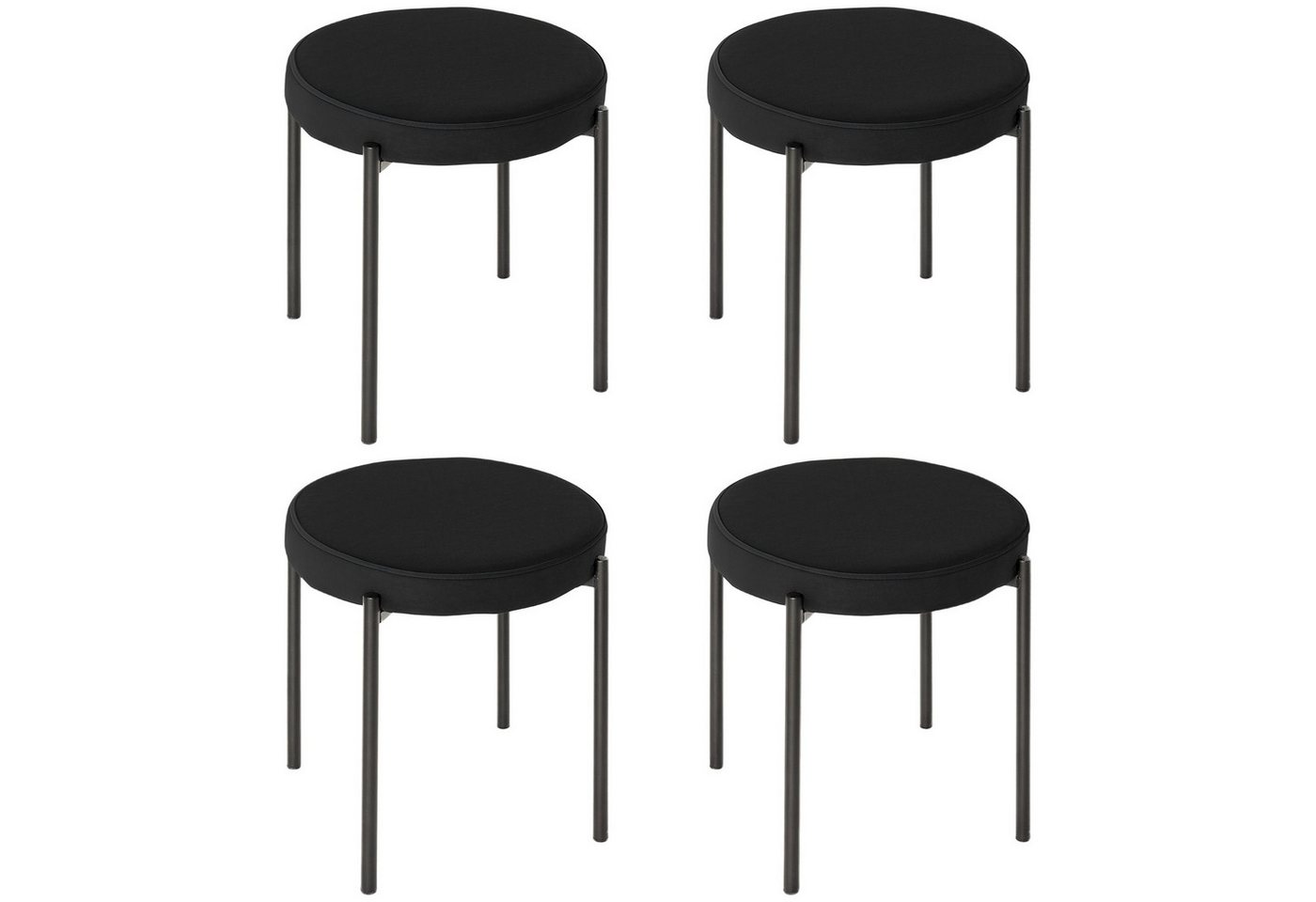 BlingBin Esszimmerstuhl 4er-Set Esszimmerhocker Stapelbar Esszimmerstühle Küchenstuhl (1er set, 1 St), mit gepolstertem Sitz, Samtoptik Sitzhocker Samt für Küche Esszimmer von BlingBin