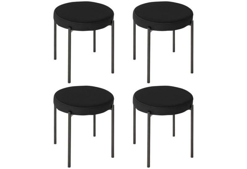 BlingBin Esszimmerstuhl 4er-Set Esszimmerhocker Stapelbar Esszimmerstühle Küchenstuhl (1er set, 1 St), mit gepolstertem Sitz, Samtoptik Sitzhocker Samt für Küche Esszimmer von BlingBin