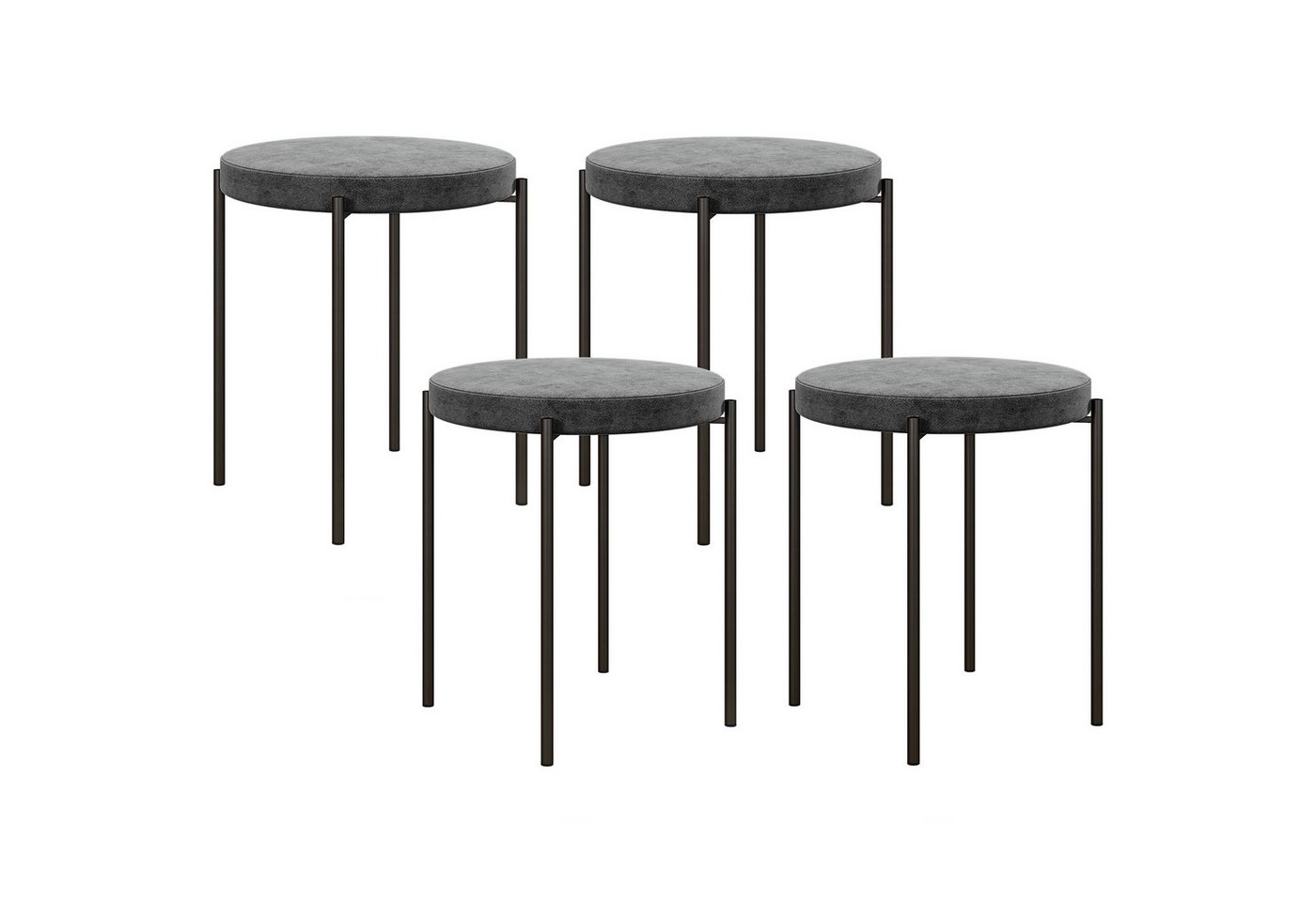 BlingBin Esszimmerstuhl 4er-Set Esszimmerhocker Stapelbar Esszimmerstühle Küchenstuhl (1er set, 1 St), mit gepolstertem Sitz, Samtoptik Sitzhocker Samt für Küche Esszimmer von BlingBin