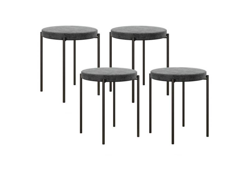 BlingBin Esszimmerstuhl 4er-Set Esszimmerhocker Stapelbar Esszimmerstühle Küchenstuhl (1er set, 1 St), mit gepolstertem Sitz, Samtoptik Sitzhocker Samt für Küche Esszimmer von BlingBin