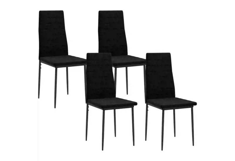 BlingBin Esszimmerstuhl 4er-Set Küchenstuhl mit Rückenlehne, Samtoptik, Armlose Stühle (4 Stück, 4 St), Polsterstuhl mit Metallbeine, Sessel für Esszimmer, Wohnzimmer von BlingBin