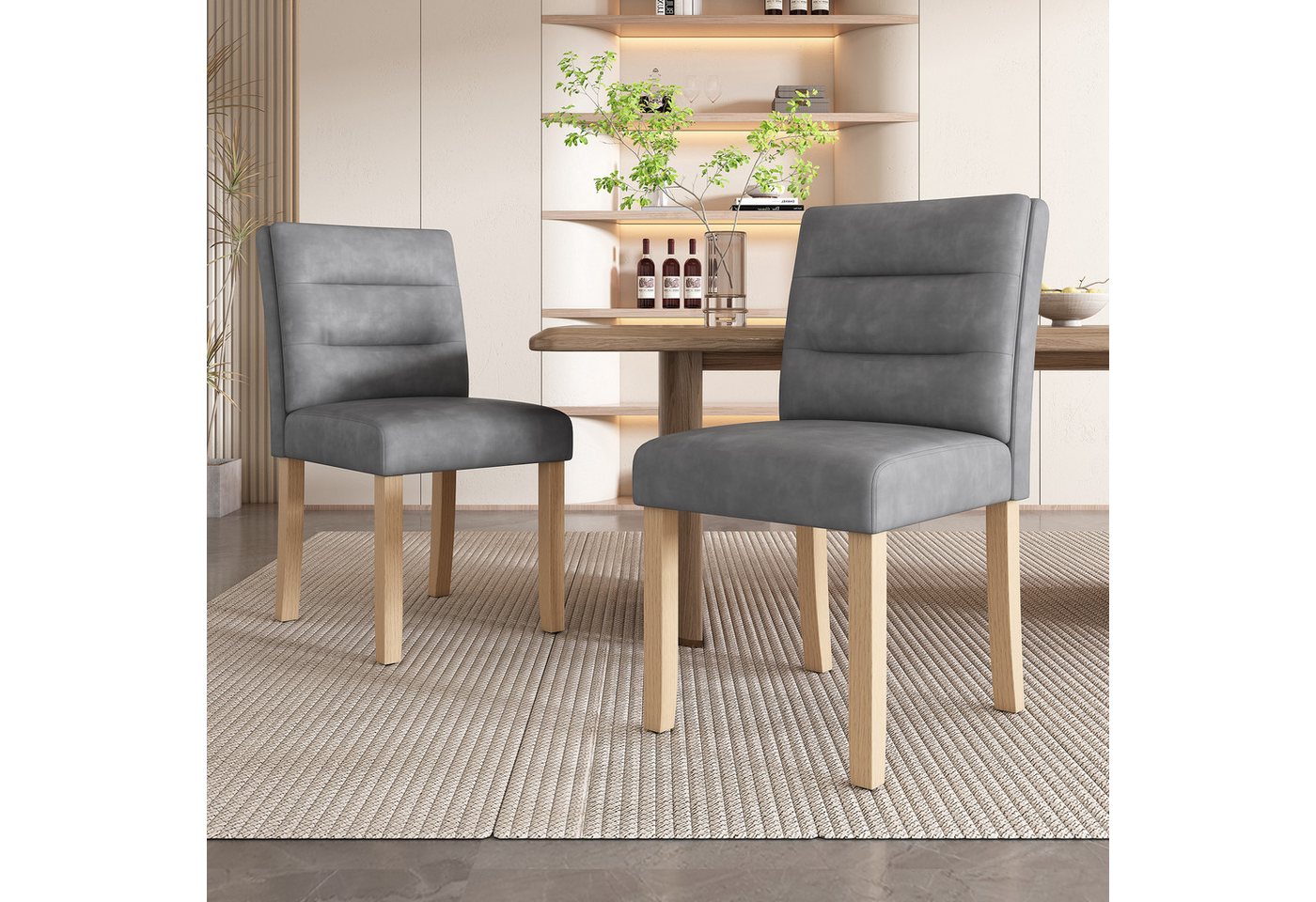 BlingBin Esszimmerstuhl Familien-Esszimmerstühle (2 St), Ergonomisches Design, Stühle mit Eichenbeinrücken von BlingBin