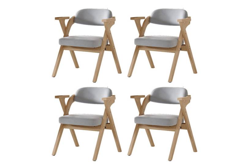 BlingBin Esszimmerstuhl Klappstuhl Polsterstühle, Esszimmerstühle aus Massivholz (Gestell aus Massivholz, 4 St), Faltbar und verstaubar, für Esszimmer, Wohnzimmer, Café, moderner Stil von BlingBin