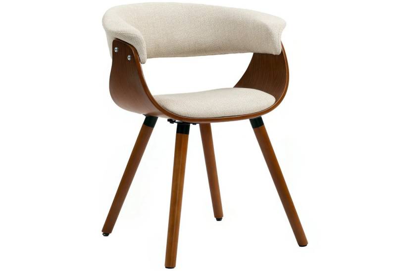 BlingBin Esszimmerstuhl Küchenstühle Stoff in Leinenoptik, Holzbeine (1er Set, 1 St), Stoff in Leinenoptik, 62cm x 55cm x 75cm, Beige von BlingBin