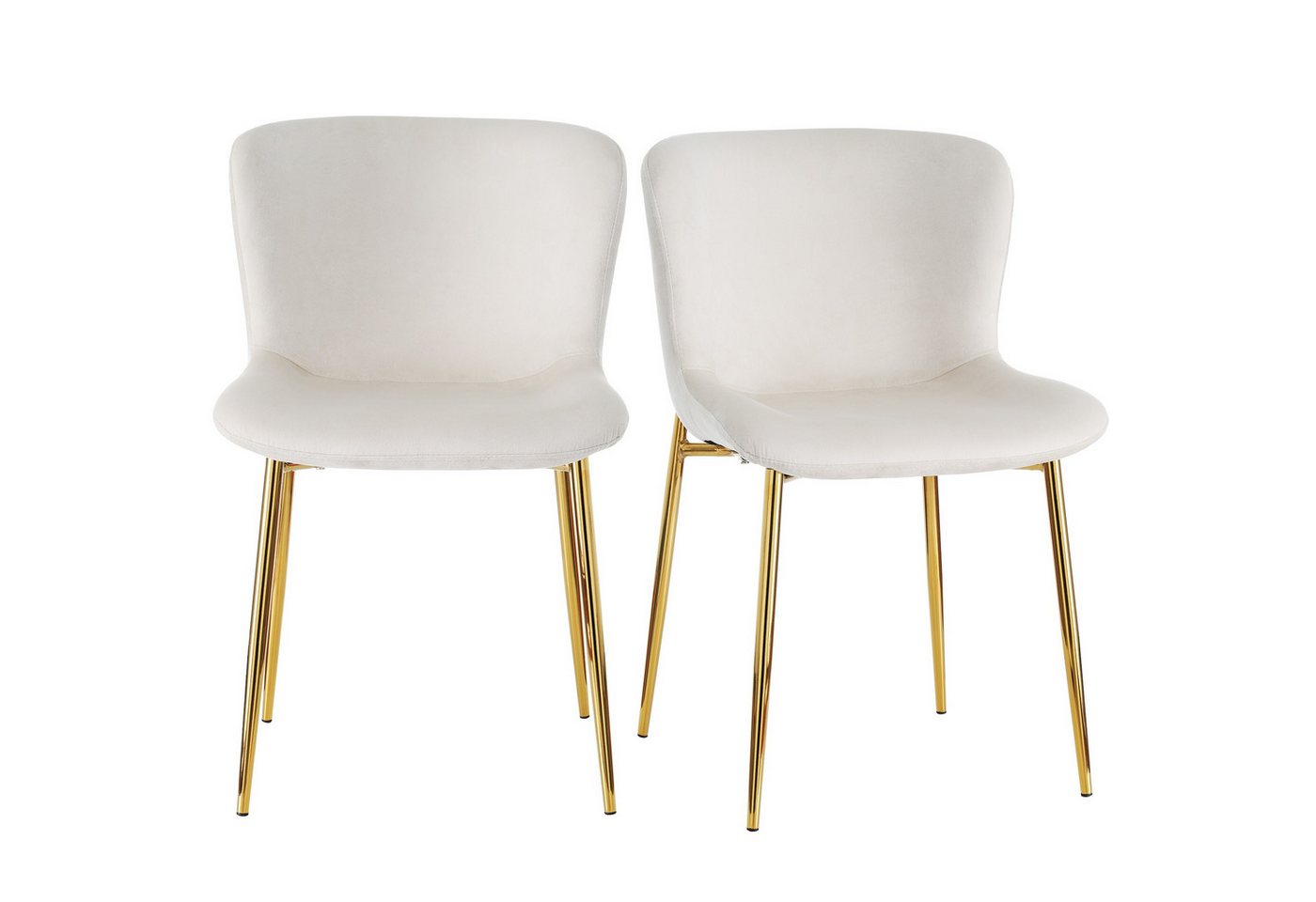 BlingBin Esszimmerstuhl Loungesessel Polsterstuhl aus Samt, Stuhl (2er-set, 2 St), Einzelner Deluxe Wohn- und Schlafzimmersessel, mit 4 Metallfüßen von BlingBin