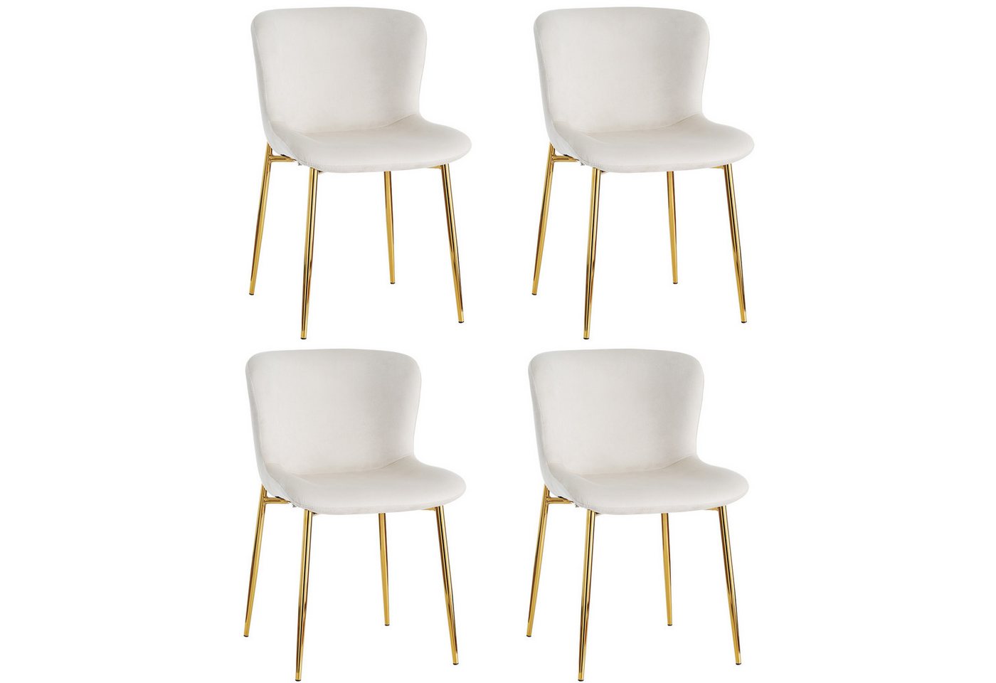 BlingBin Esszimmerstuhl Loungesessel Polsterstuhl aus Samt, Stuhl (4er Set, 4 St), Einzelner Deluxe Wohn- und Schlafzimmersessel, mit 4 Metallfüßen von BlingBin