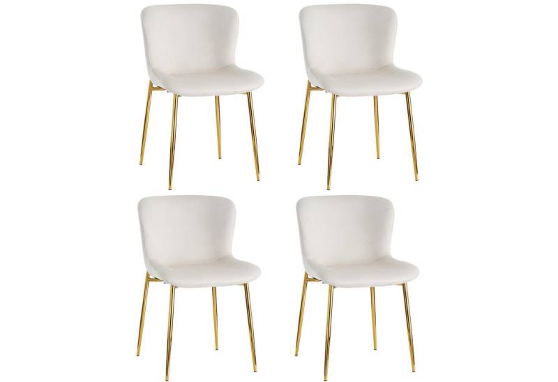 BlingBin Esszimmerstuhl Loungesessel Polsterstuhl aus Samt, Stuhl (4er Set, 4 St), Einzelner Deluxe Wohn- und Schlafzimmersessel, mit 4 Metallfüßen von BlingBin