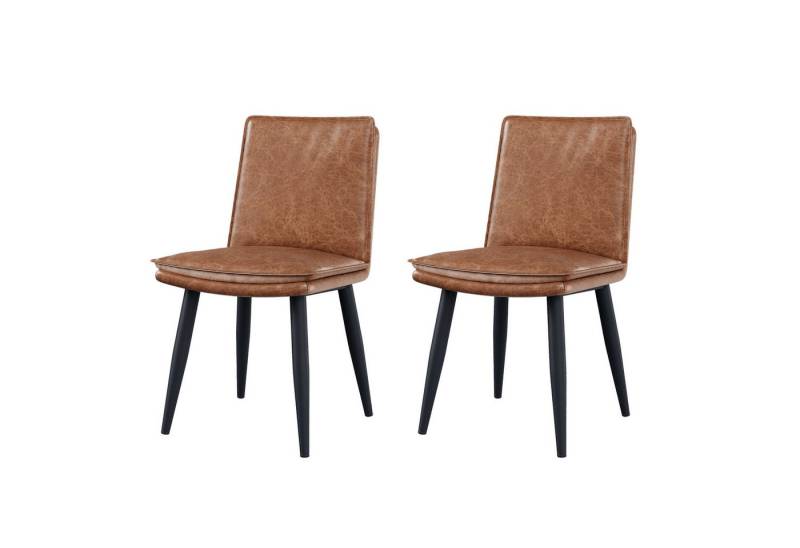 BlingBin Esszimmerstuhl PU-Esszimmerstühle, Polsterstühle Küchenstuhl mit Rückenlehne (Polsterstuhl, 2 St), Doppellagige Kissen, Bequem und weich,für Esszimmer, Wohnzimmer, Cafés von BlingBin