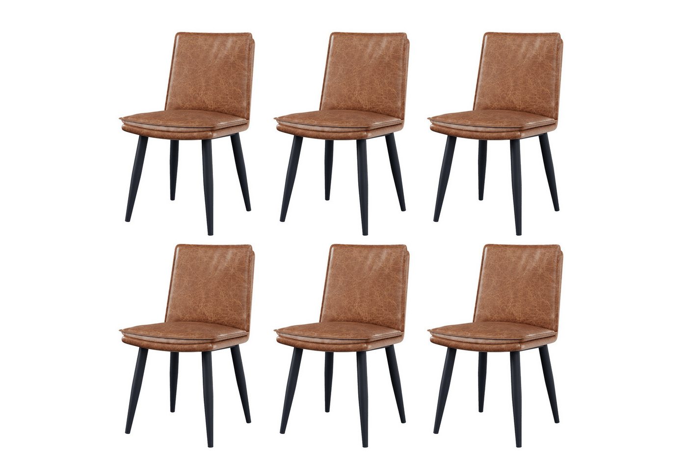 BlingBin Esszimmerstuhl PU-Esszimmerstühle, Polsterstühle Küchenstuhl mit Rückenlehne (Polsterstuhl, 6 St), Doppellagige Kissen, Bequem und weich,für Esszimmer, Wohnzimmer, Cafés von BlingBin