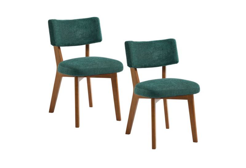 BlingBin Esszimmerstuhl Polsterstuhl Satz von 2, Moderne Mid-Century-Stil Stuhl (Wohnzimmerstühle, 2 St), Massivholz Beine Stoff gepolsterten Sitz für Küche,Esszimmer oder Büro von BlingBin