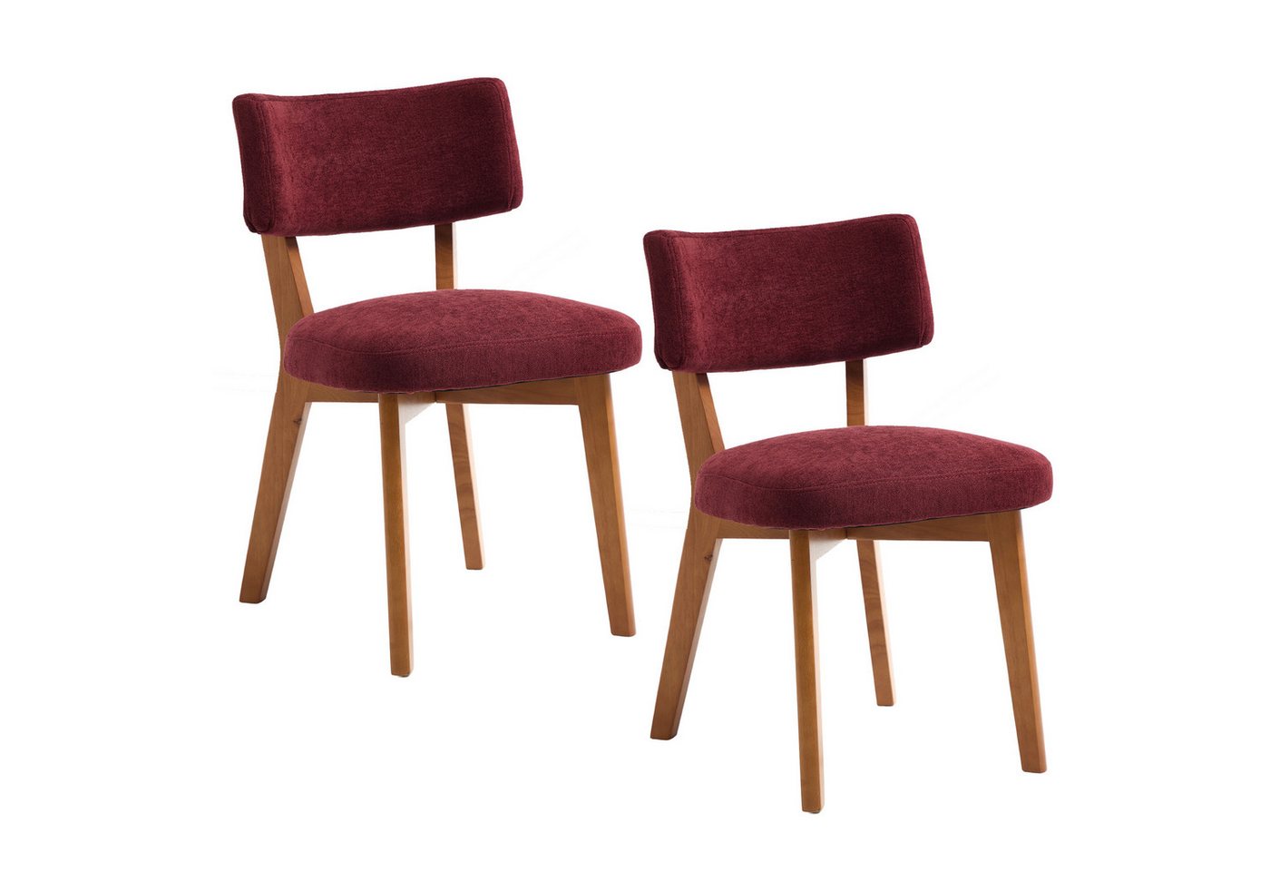BlingBin Esszimmerstuhl Polsterstuhl Satz von 2, Moderne Mid-Century-Stil Stuhl (Wohnzimmerstühle, 2 St), Massivholz Beine Stoff gepolsterten Sitz für Küche,Esszimmer oder Büro von BlingBin