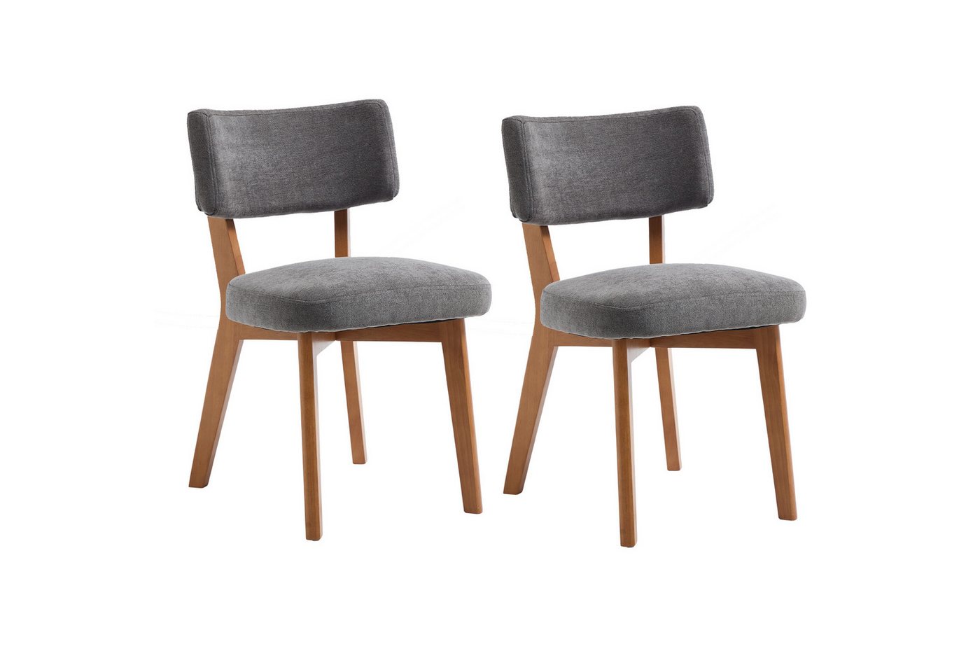 BlingBin Esszimmerstuhl Polsterstuhl Satz von 2, Moderne Mid-Century-Stil Stuhl (Wohnzimmerstühle, 2 St), Massivholz Beine Stoff gepolsterten Sitz für Küche,Esszimmer oder Büro von BlingBin