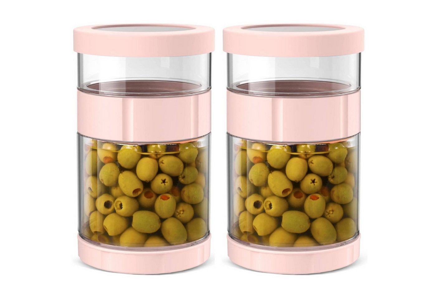 BlingBin Fermentationsglas Luftdichtes Essiggurken Zum Umdrehen, Gurkengläser Mit Deckeln, Glas, Silikon, ABS, (Fassungsvermögen: 1500 ml (obere Flasche: 1000 ml, untere Flasche: 500 ml), 2-tlg., Produktabmessungen: 19,8 × 11 × 11 cm), Gurkenspender, Nass Trocken Trennung Für Mahlzeitenzubereitung von BlingBin