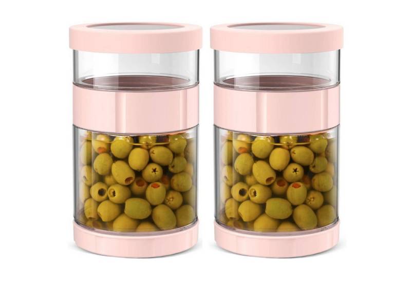 BlingBin Fermentationsglas Luftdichtes Essiggurken Zum Umdrehen, Gurkengläser Mit Deckeln, Glas, Silikon, ABS, (Fassungsvermögen: 1500 ml (obere Flasche: 1000 ml, untere Flasche: 500 ml), 2-tlg., Produktabmessungen: 19,8 × 11 × 11 cm), Gurkenspender, Nass Trocken Trennung Für Mahlzeitenzubereitung von BlingBin