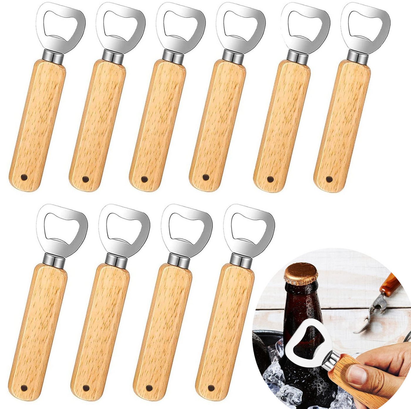 BlingBin Flaschenöffner 10 PCS Bier Flaschenöffner mit Tragbare Lochdesign Edelstahl (1 Set, 1-tlg., 10* Flaschenöffner), ein hervorragendes design.Geeignet für Partys und Bierfeste von BlingBin