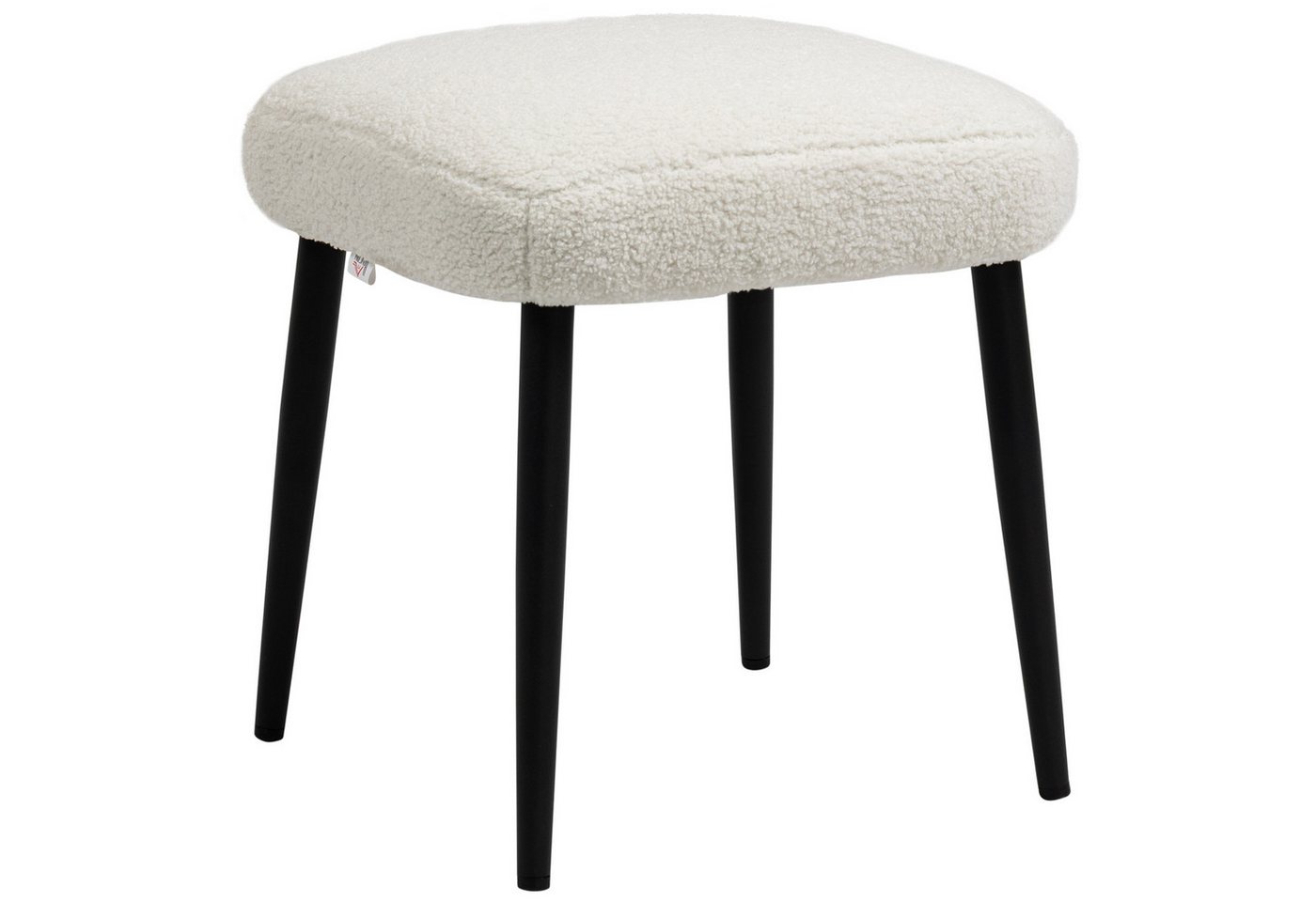 BlingBin Fußhocker Sitzhocker Quadratischer Schminkhocker Fußstütze mit Kaschmir-Optik (Hocker, 1 St., Schminkhocker 42 x 42 x 44 cm), Sitzhocker Quadratischer, Stahlbeine, für Schlafzimmer, Stahlbeine von BlingBin