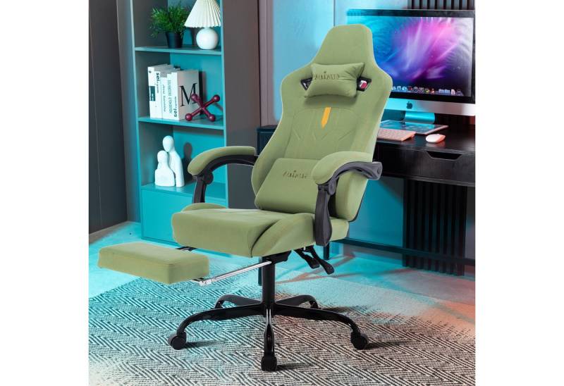 BlingBin Gaming-Stuhl Ergonomischer Bürostuhl PC Gamer Sessel Chair mit Fußstütze (1er Set, 1 St), Drehstuhl für Erwachsene mit Lendenwirbelstütze, bis zu 150 kg von BlingBin
