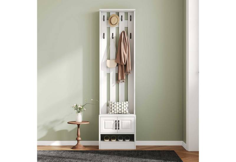 BlingBin Garderoben-Set Schuhbank, Schuhschrank,Flurmöbel Schuhschrank, (Multifunktionaler Flurschrank aus Spanplatte, Weiß, 1-St., Multifunktionaler Flurschrank aus Spanplatte, Weiß), Kippsicherung, 125 cm breit, moderne Optik von BlingBin