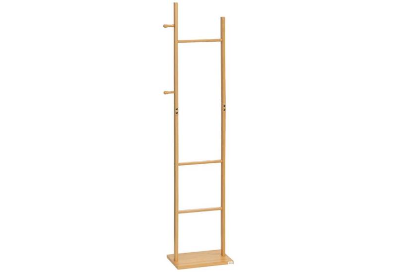 BlingBin Garderobenständer Garderobe Flurgarderobe Garderoben-Set, (1 St., mit 2 Haken,3 Stangen), robustes Bambus,36x24x168 cm,Natur von BlingBin