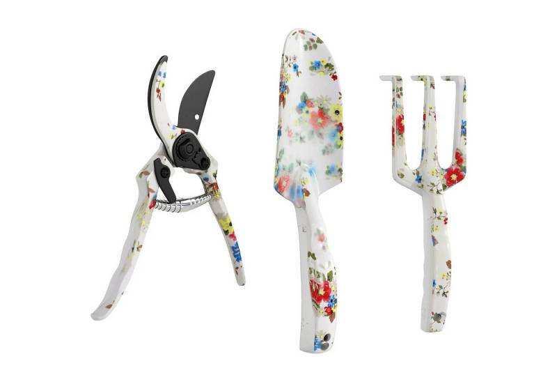 BlingBin Gartenpflege-Set Gartenwerkzeug Set, 3 Stück Garten Werkzeug aus Metall, Gartenarbeit Set mit Blumenkelle Handrechen Gartenschere von BlingBin