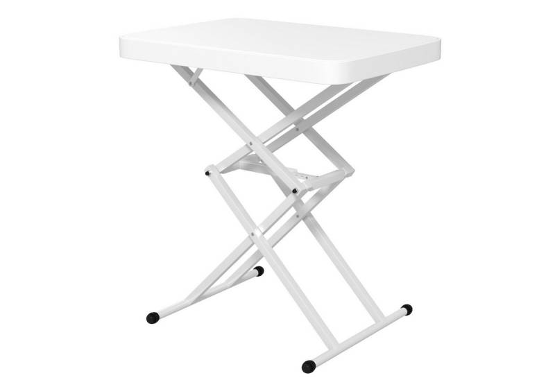 BlingBin Gartentisch Klappbarer Beistelltisch, Kunststoff & Metall, Höhenverstellbar (1er-Set, 1-St., 1er -Set), Klappbar, Höhenverstellbar, Leicht, Belastbar 50 kg, Innen & Außen von BlingBin