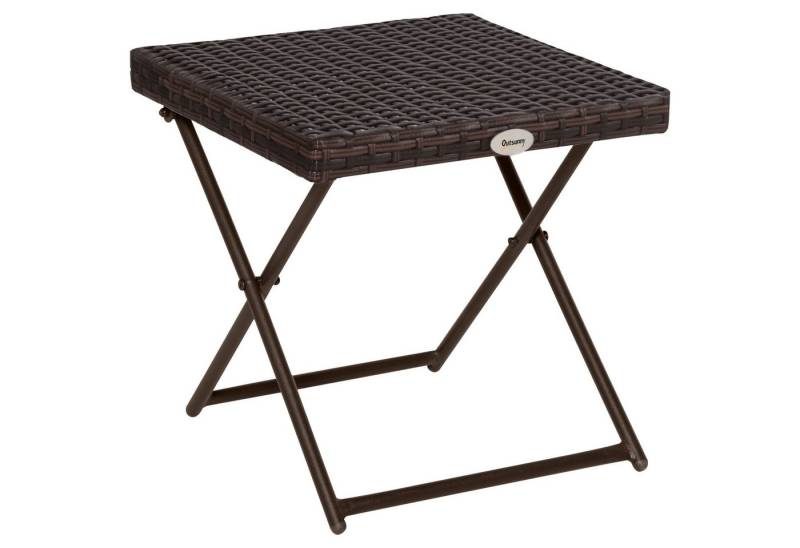 BlingBin Gartentisch Polyrattan Beistelltisch Gartentisch klappbar Couchtisch Falttisch (1er set, 1-St., 40x40x40cm), Sofatisch Teetisch Gartenmöbel Rattantisch für Garten Terrasse Balkon von BlingBin
