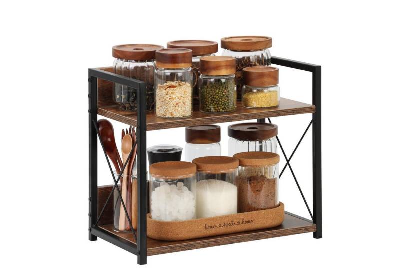 BlingBin Gewürzregal 2 Ebenen Regal Küche Arbeitsplatte, Küchenregal Klein, Küche Organizer, 1er Set 1-tlg., 2 Tier Kleines Regal für Küche Ecke, Büro, Badezimmer BlingBin Gewürzregal 2 Ebenen Regal Küche Arbeitsplatte, Küchenregal Klein, Küche Organizer, 1er Set 1-tlg., 2 Tier Kleines Regal für Küche Ecke, Büro, Badezimmer von BlingBin