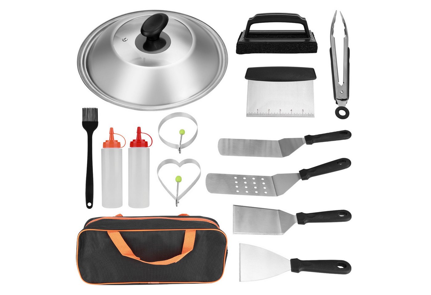 BlingBin Grillbesteck-Set Grillbesteck Set Edelstahl Grillzubehör Schwerlast Grillspachtel Set, (1er Set, 1 tlg), Grillset für Camping, BBQ & Smoker & Plancha Zubehör für Gasgrill von BlingBin