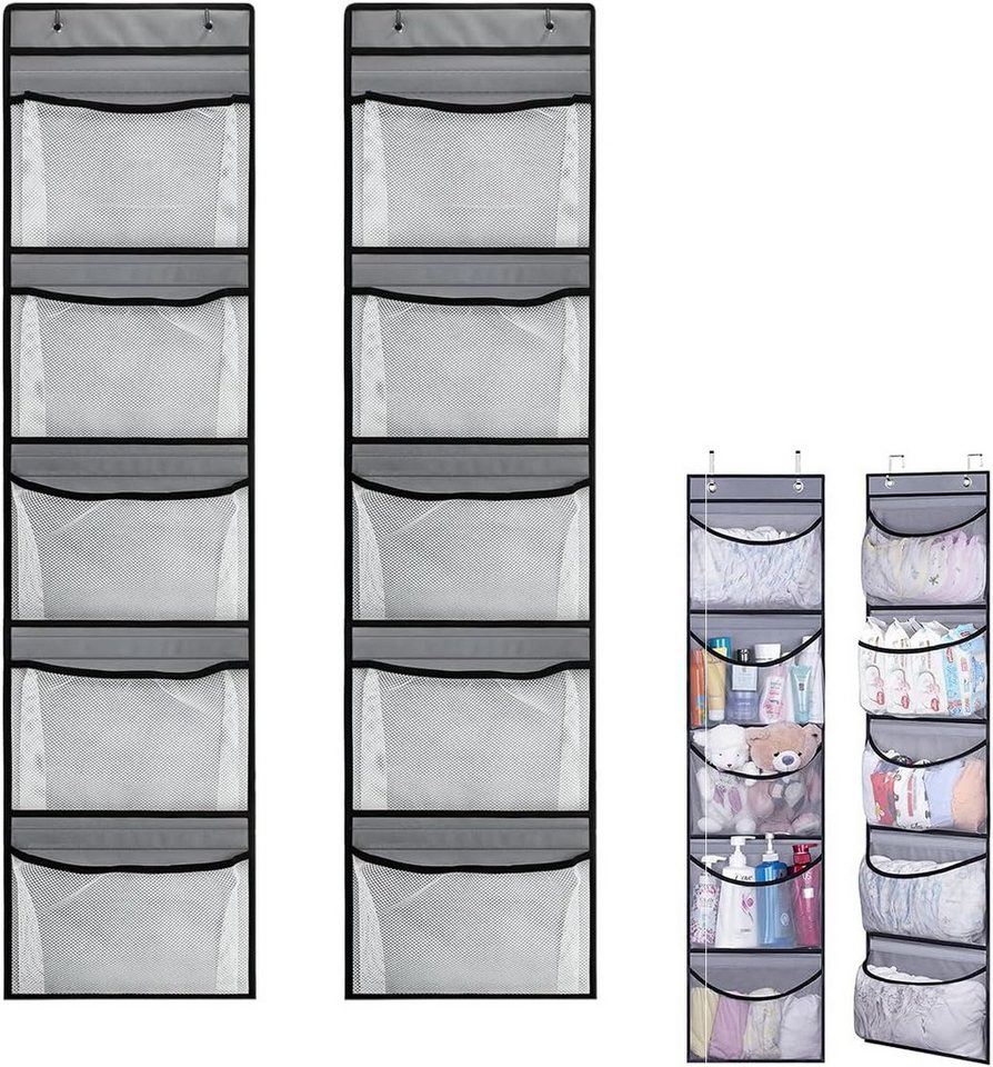 BlingBin Hängeregal 2er Set Tür Organizer Hängeregal mit 5 Netztaschen und 4 Haken, 2 Stück 2-tlg., Badezimmer Aufbewahrung und Organisation für Kleidung und Spielzeug BlingBin Hängeregal 2er Set Tür Organizer Hängeregal mit 5 Netztaschen und 4 Haken, 2 Stück 2-tlg., Badezimmer Aufbewahrung und Organisation für Kleidung und Spielzeug von BlingBin
