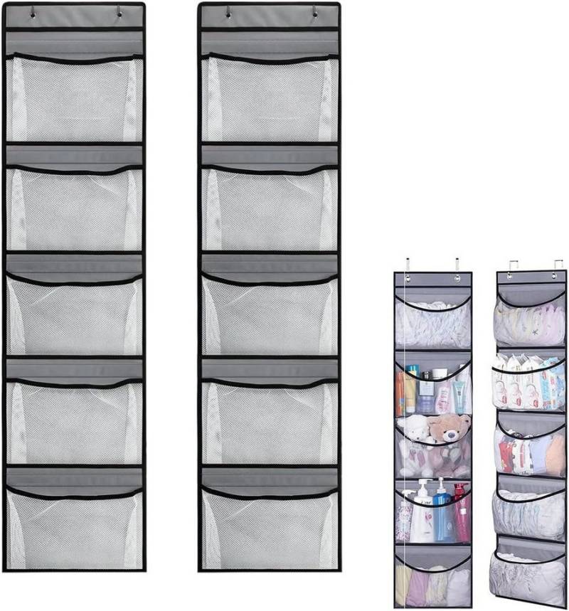 BlingBin Hängeregal 2er Set Tür Organizer Hängeregal mit 5 Netztaschen und 4 Haken, 2 Stück 2-tlg., Badezimmer Aufbewahrung und Organisation für Kleidung und Spielzeug BlingBin Hängeregal 2er Set Tür Organizer Hängeregal mit 5 Netztaschen und 4 Haken, 2 Stück 2-tlg., Badezimmer Aufbewahrung und Organisation für Kleidung und Spielzeug von BlingBin