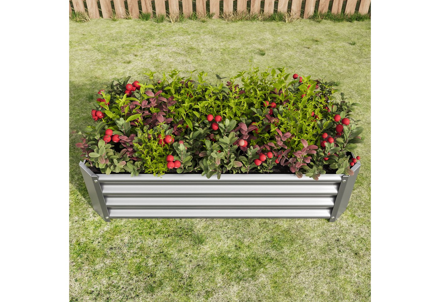BlingBin Hochbeet Gartenbeet Metall Pflanzenbeet, Hochbeet Bausatz ohne Boden (Hochbeete für Garten aus Robustem Stahlblech mit Stabilem Design, 1 St., Maße: 120 x 60 x 30 cm, Rostschutz und Langer Haltbarkeit), Ideal für Gemüse, Kräuter & Blumen, Silber BlingBin Hochbeet Gartenbeet Metall Pflanzenbeet, Hochbeet Bausatz ohne Boden (Hochbeete für Garten aus Robustem Stahlblech mit Stabilem Design, 1 St., Maße: 120 x 60 x 30 cm, Rostschutz und Langer Haltbarkeit), Ideal für Gemüse, Kräuter & Blumen, Silber von BlingBin