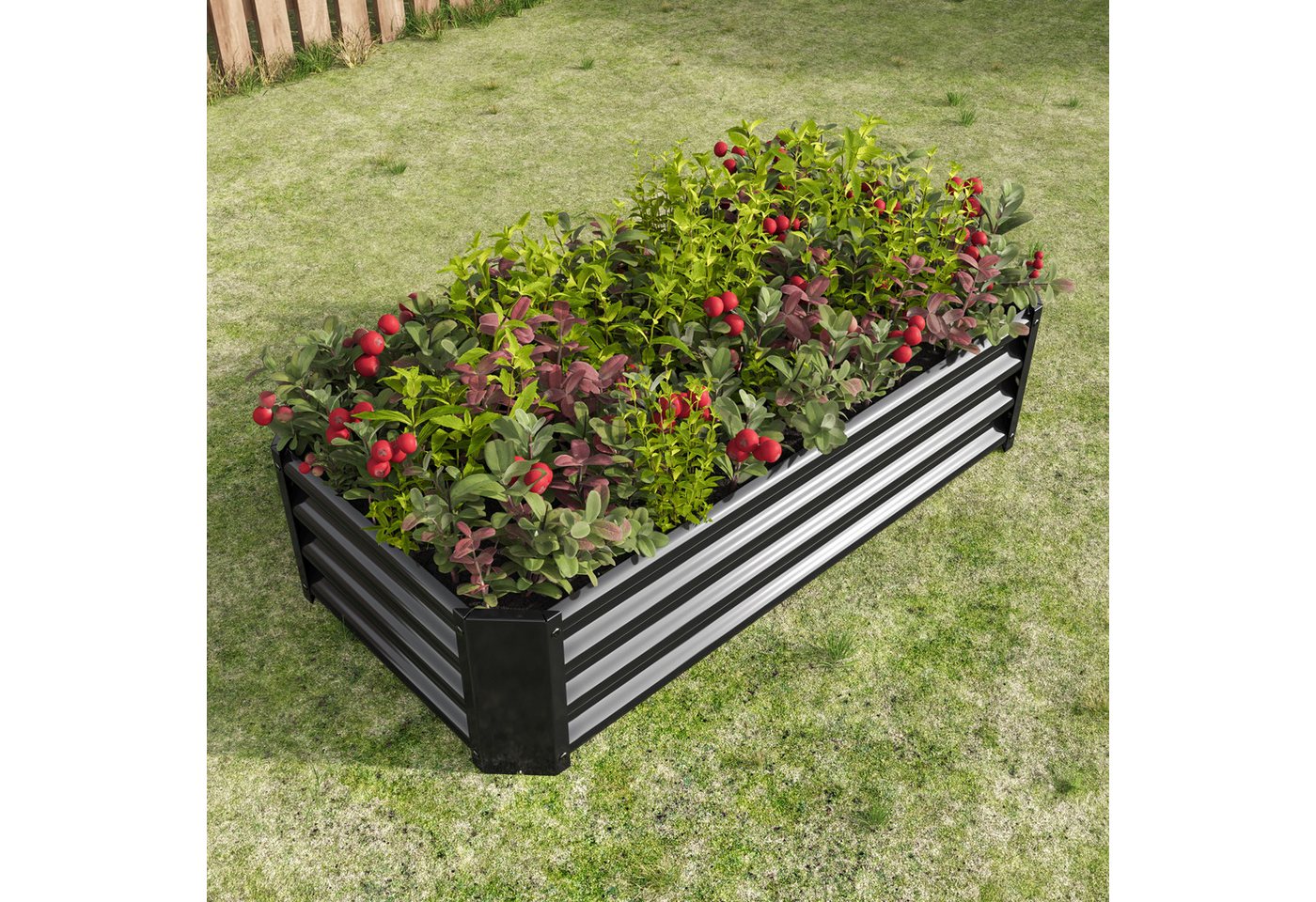 BlingBin Hochbeet Gartenbeet Metall Pflanzenbeet, Hochbeet Bausatz ohne Boden (Hochbeete für Garten aus Robustem Stahlblech mit Stabilem Design, 1 St., Maße: 120 x 60 x 30 cm, Rostschutz und Langer Haltbarkeit), Ideal für Gemüse, Kräuter & Blumen, Schwarz BlingBin Hochbeet Gartenbeet Metall Pflanzenbeet, Hochbeet Bausatz ohne Boden (Hochbeete für Garten aus Robustem Stahlblech mit Stabilem Design, 1 St., Maße: 120 x 60 x 30 cm, Rostschutz und Langer Haltbarkeit), Ideal für Gemüse, Kräuter & Blumen, Schwarz von BlingBin