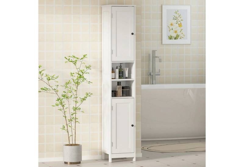 BlingBin Hochschrank Badezimmerschrank hoch Badschrank schmal Hochschrank mit 2 Türen (1er Set, 1-St., 30cm x 30cm x 170cm) Verstellbare Regale für Badezimmer, Wohnzimmer von BlingBin