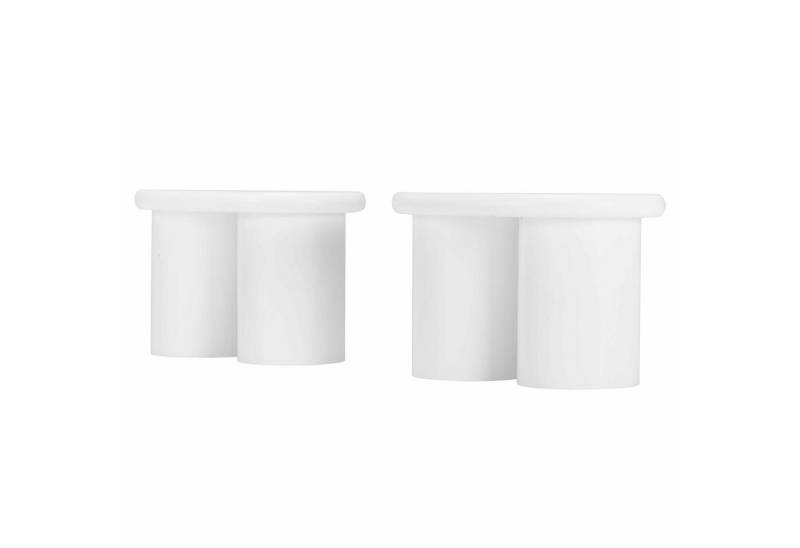 BlingBin Hocker Unregelmäßige Bank, Kleine Hocker (2er Set, 2 St., H24.5*B42*T22.5cm, Belastbarkeit: 100kg), Unregelmäßiger Couchtisch Bank, Weiß von BlingBin