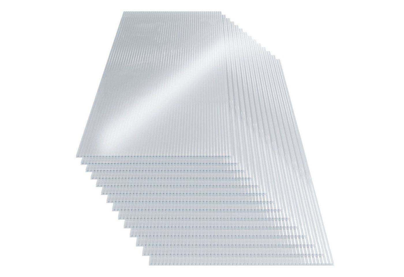 BlingBin Hohlkammerplatte Gewächshausplatten Polycarbonatplatten Transparente Doppelstegplatten, 4 mm, (14 Stück, 14-St., 61 x 115 cm), 14pcs Hohlkammerstegplatten 4mm für Garten Gewächshäuser von BlingBin