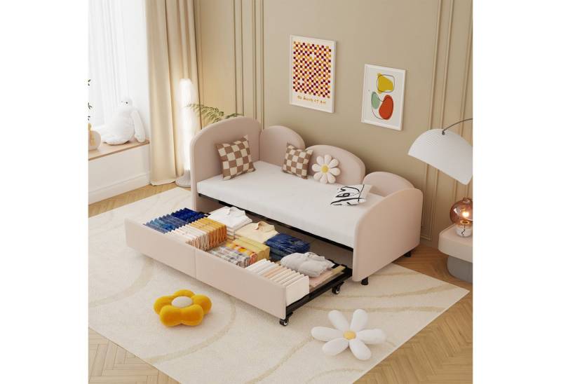 BlingBin Kinderbett Jugendbett Polsterbett (für Wohnzimmer, Kinderzimmer, Schlafzimmer, 1-tlg., Mit geräumigen Schublade), 210x99x82.5cm,Modern Style,Ohne Matratze von BlingBin