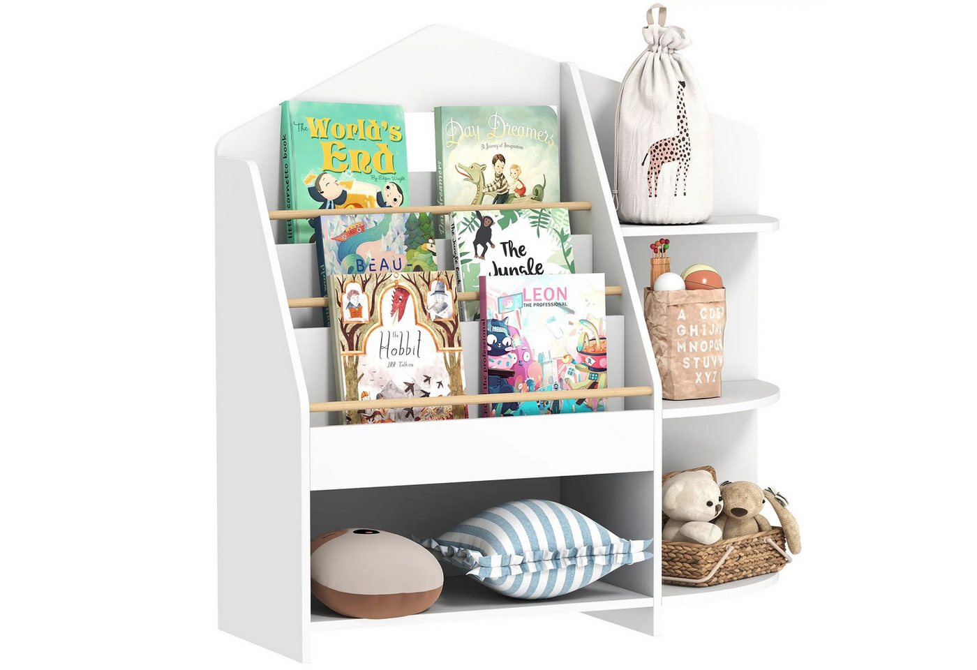 BlingBin Kinderregal Spielzeugregal Bücherregal für Kinder mit 4 offenen Fächer 3 Ablagen, 1er Set 1-tlg., Aufbewahrungsregal für Spielzeug Bücher Standregal für Kinderzimmer BlingBin Kinderregal Spielzeugregal Bücherregal für Kinder mit 4 offenen Fächer 3 Ablagen, 1er Set 1-tlg., Aufbewahrungsregal für Spielzeug Bücher Standregal für Kinderzimmer von BlingBin