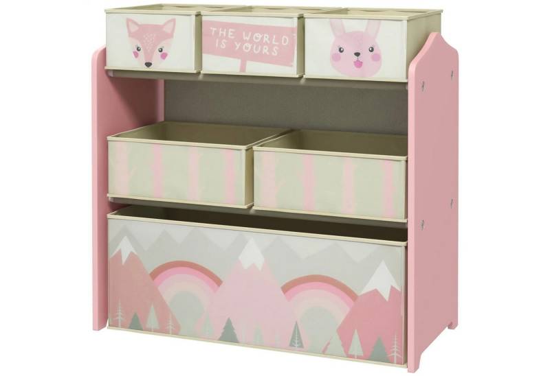BlingBin Kinderregal Spielzeugregal mit 6 herausnehmbar Aufbewahrungsboxen, Bücherregal, 1er Set 1-tlg., Kinderzimmerregal für Kinderzimmer 63 x 30 x 66 cm BlingBin Kinderregal Spielzeugregal mit 6 herausnehmbar Aufbewahrungsboxen, Bücherregal, 1er Set 1-tlg., Kinderzimmerregal für Kinderzimmer 63 x 30 x 66 cm von BlingBin