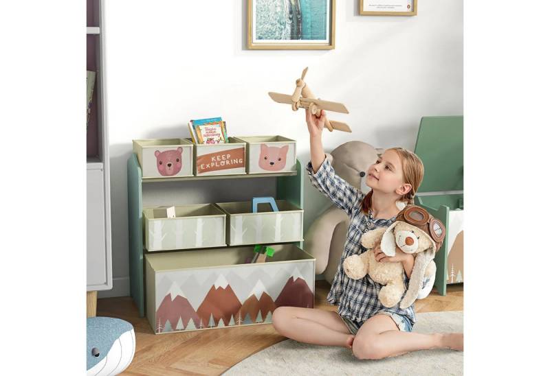 BlingBin Kinderregal Spielzeugregal mit 6 herausnehmbar Aufbewahrungsboxen, Bücherregal, 1er Set 1-tlg., Kinderzimmerregal für Kinderzimmer 63 x 30 x 66 cm BlingBin Kinderregal Spielzeugregal mit 6 herausnehmbar Aufbewahrungsboxen, Bücherregal, 1er Set 1-tlg., Kinderzimmerregal für Kinderzimmer 63 x 30 x 66 cm von BlingBin