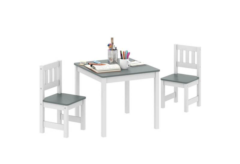 BlingBin Kindersitzgruppe Kindertisch mit 2 Stühlen, Kinderzimmer Tisch & Stühle Set, (3tlg Kindersitzgruppe, 3-tlg., Tisch mit 2 Stühlen), Basteltisch für Kinder, Kindermöbel für Kinderzimmer, Kindergärten von BlingBin