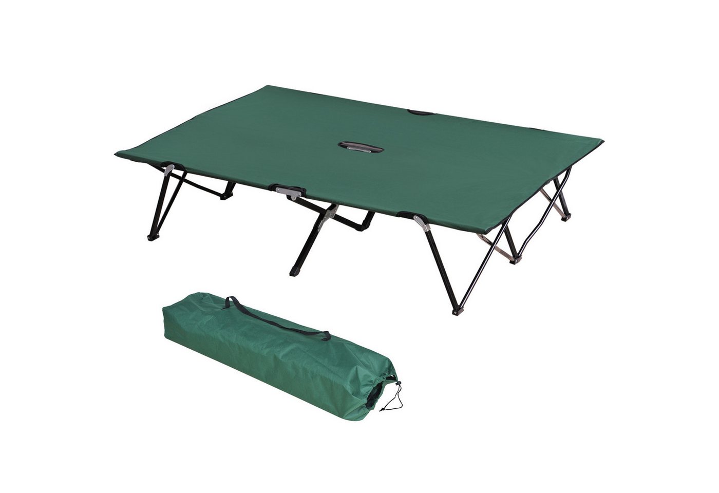 BlingBin Klappbett Faltbares Campingbett für 2 Personen, wird mit Tragetasche geliefert (1er Set, 1-St., 193 x 125 x 40 cm (L x B x H) Klappbett mit Tragetasche, Tragkraft bis 136 kg, Oxford-Stahlbett von BlingBin